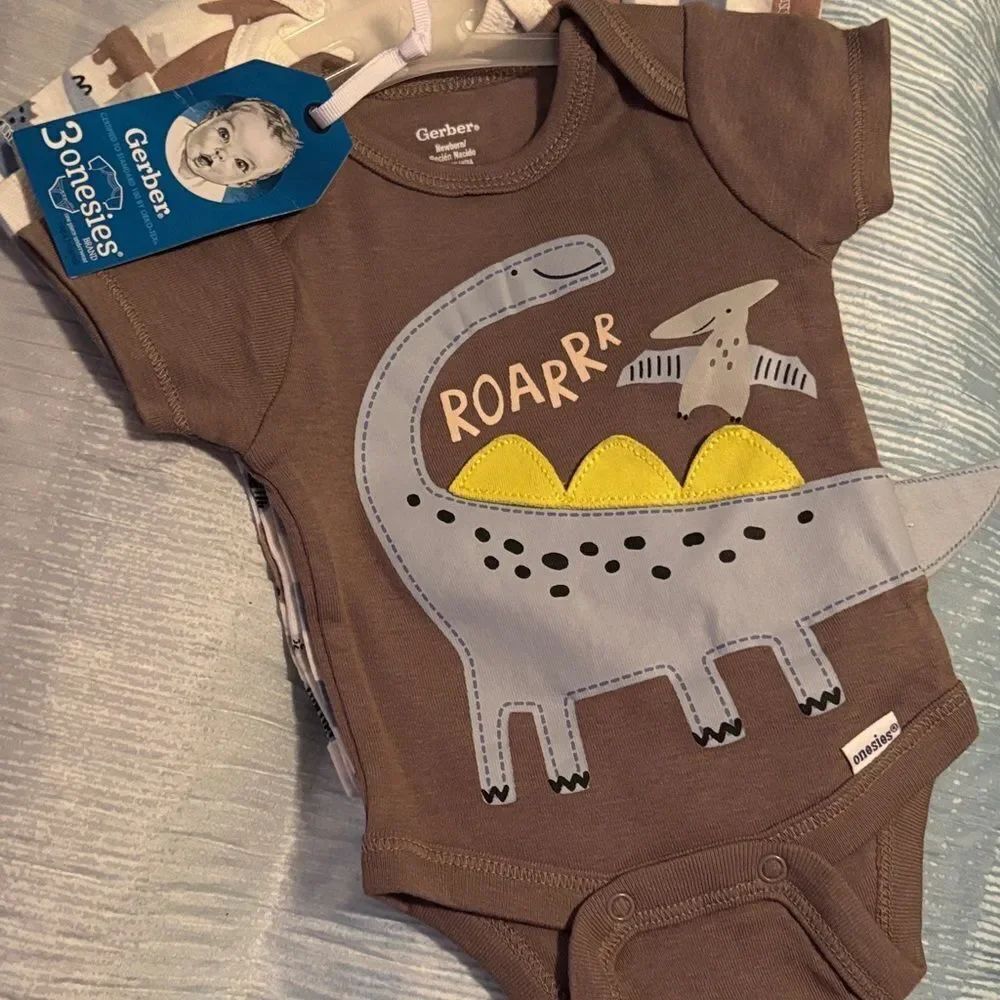 Gerber Dinosaur Newborn Onesies
